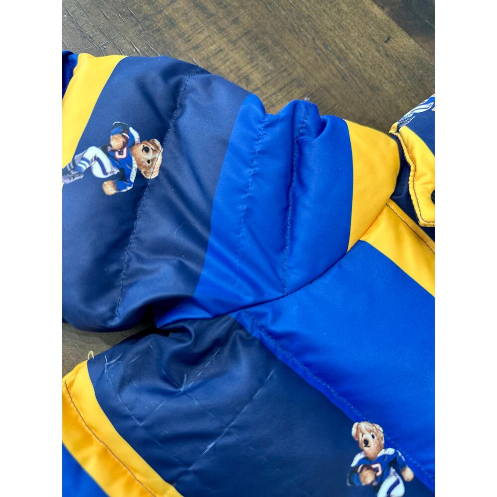 Polo Ralph Lauren Toddler Boys‎ 3T Blue Yellow Polo Bear Puffer Jacket Hooded - Picture 4 of 10